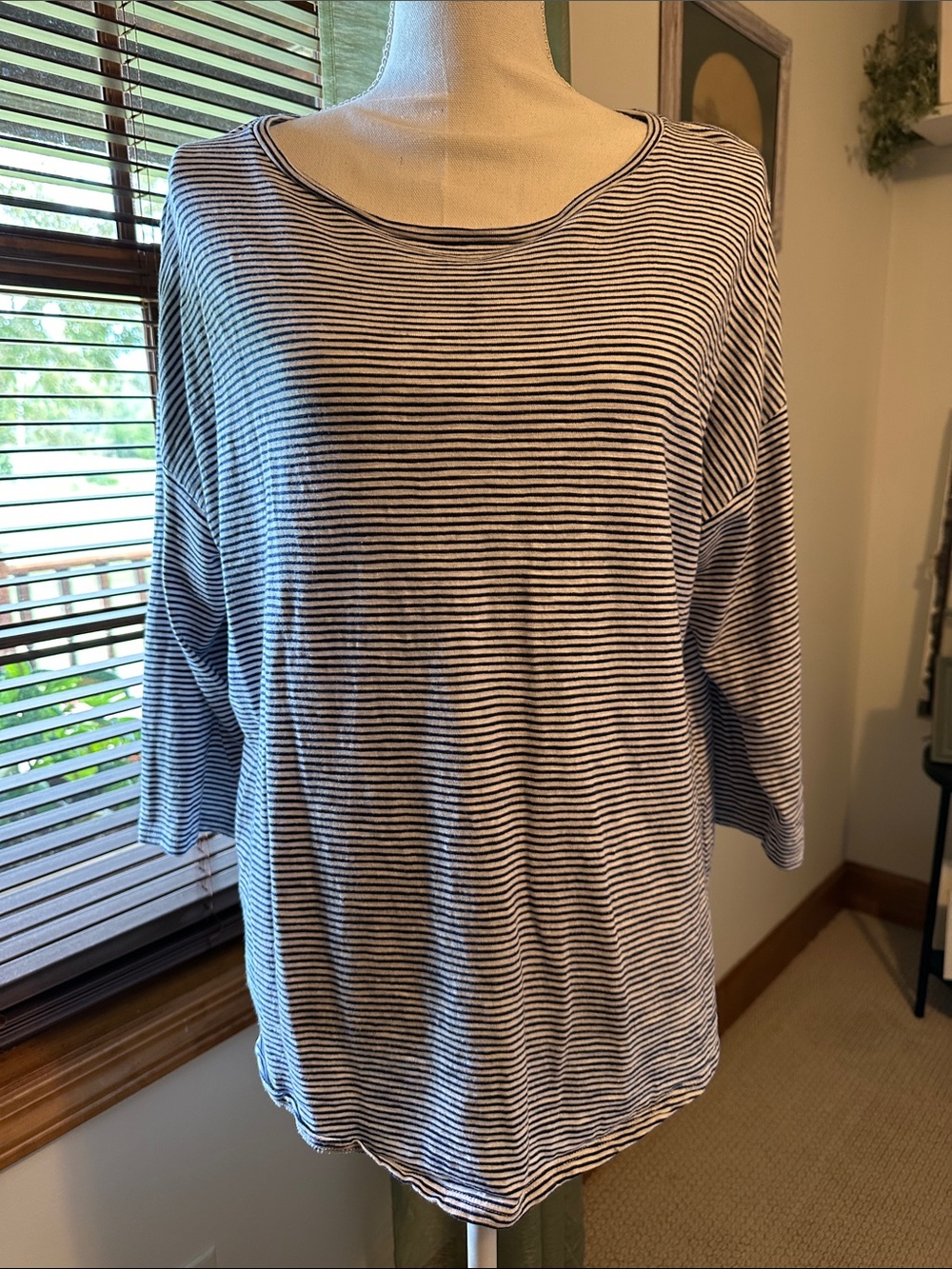 Chicos Striped the ultimate tee Women’s L Blue & White